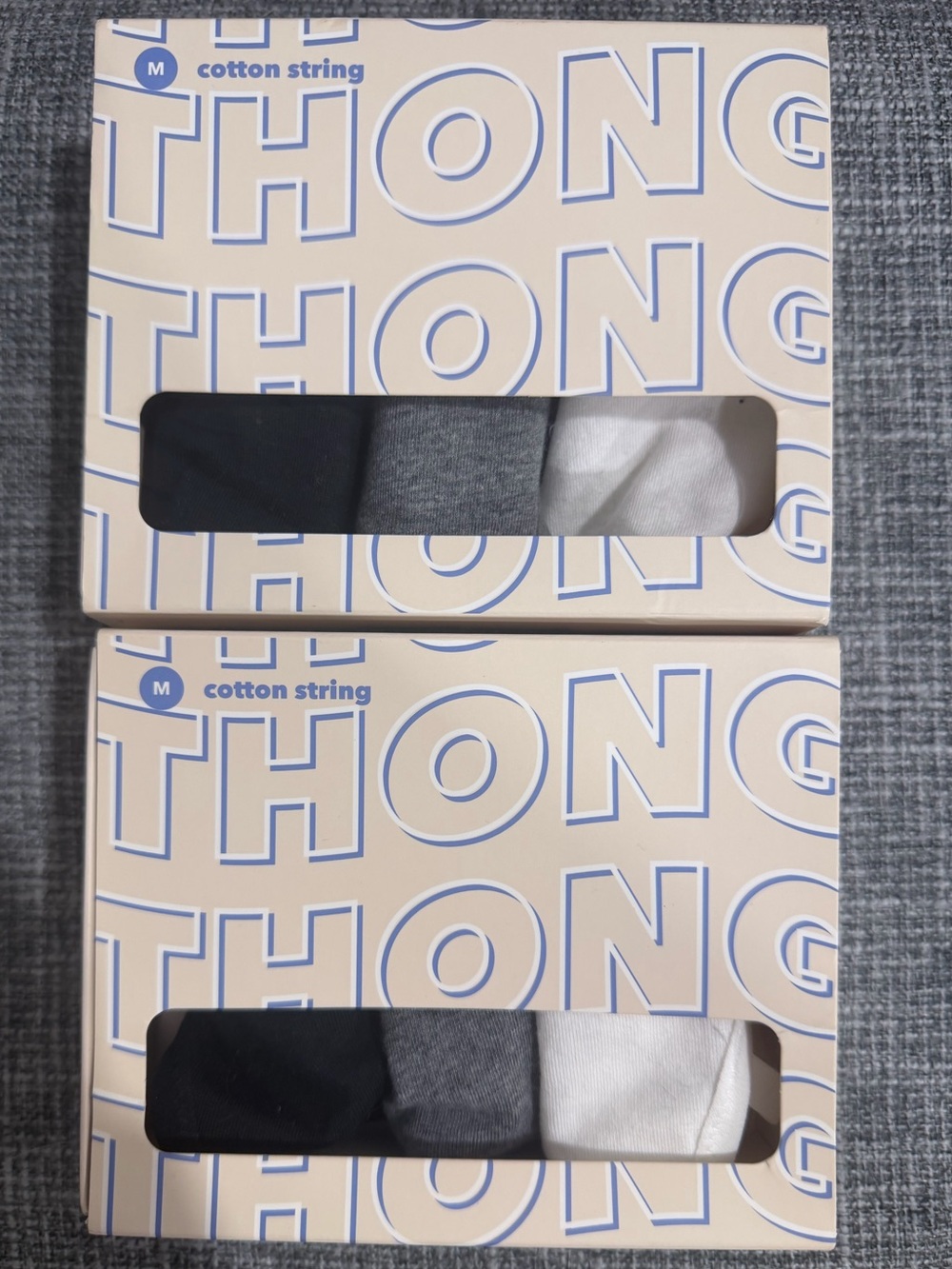 Two AERIE Unopened Cotton String Thongs in a box of 3-pack. medium size.